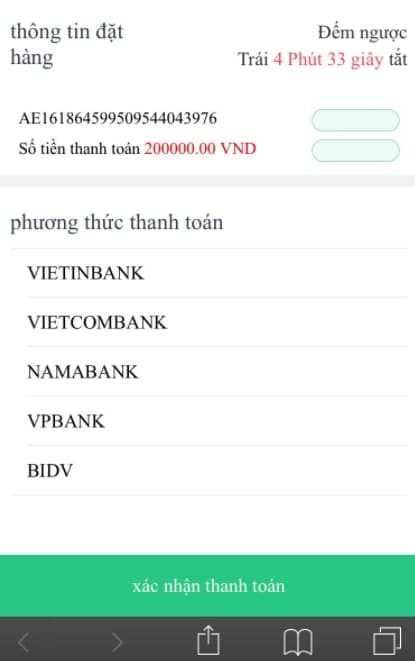 Giao thức chọn ngân hàng giao dịch nạp tiền cf68 QR-Banking