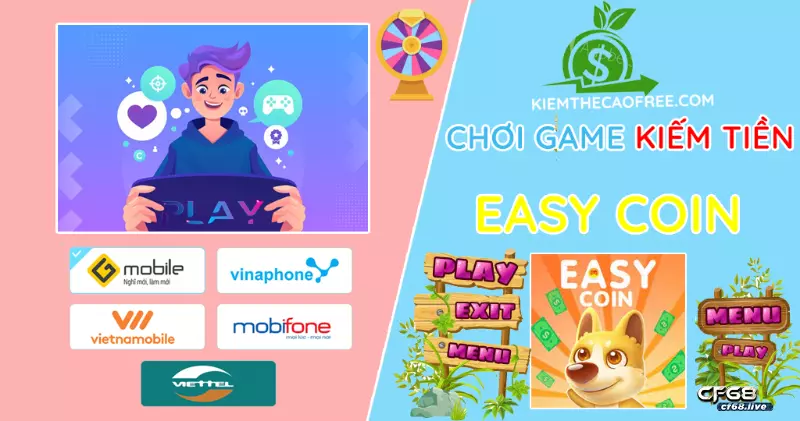 Easy Coin là một trong những ứng dụng chơi game nhận thẻ cào nhanh nhất, gồm nhiều trò chơi vui nhộn dành cho một hoặc nhiều người cùng chơi.