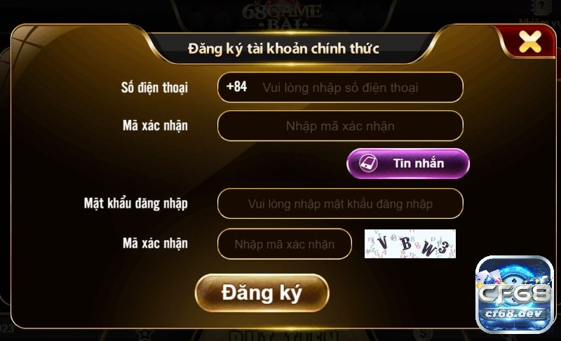 Thao tác đăng ký tài khoản và đăng nhập siêu đơn giản tại 68 Club game bài