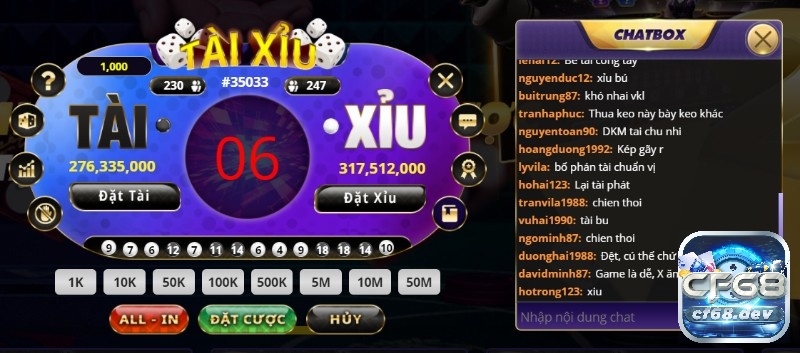 Game Tài xỉu VNLOTO có giao diện đồ họa đẹp mắt