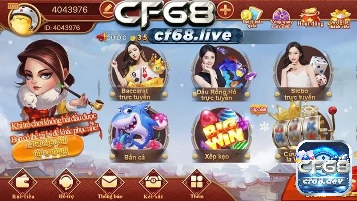 CF68.DEV mang đến cho bạn một trải nghiệm chơi game độc đáo, với giao diện đẹp, trải nghiệm mượt mà và sự đa dạng trong các trò chơi.